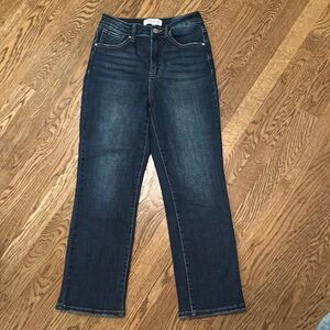 Risen - Blue Straight Leg Jeans with Medium-Dark Wash size 5/27